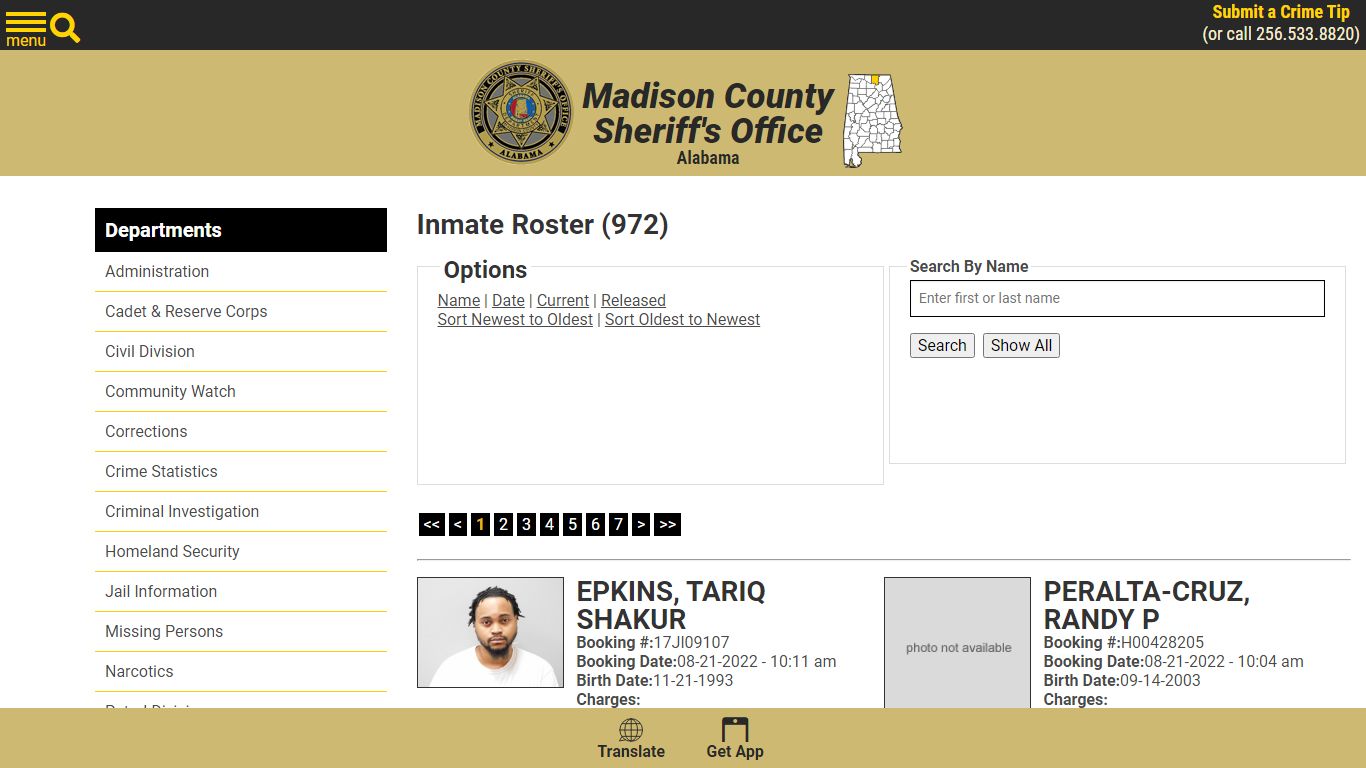 Inmate Roster - Madison County Sheriff's Office